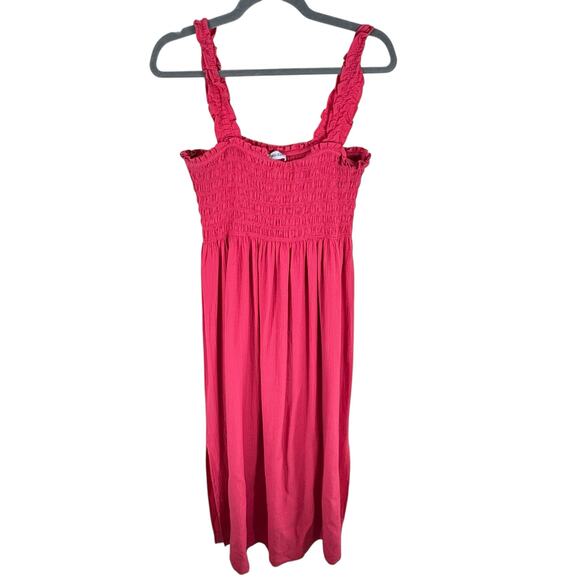 Calvin Klein Pink Smocked Pleated Long Length Lightweight Tank Sundress Size 10 - Picture 1 of 7